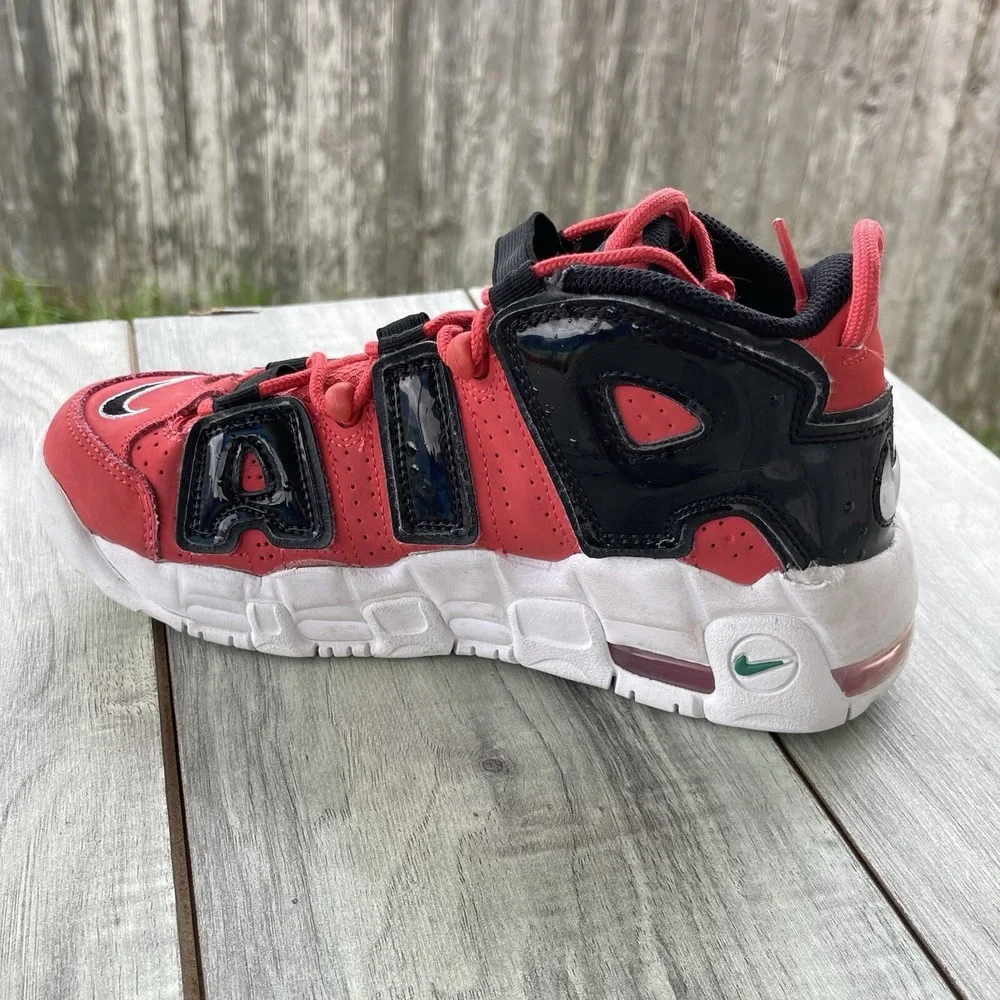 Nike Air More Uptempo Shoes Boys 6Y Red Black 